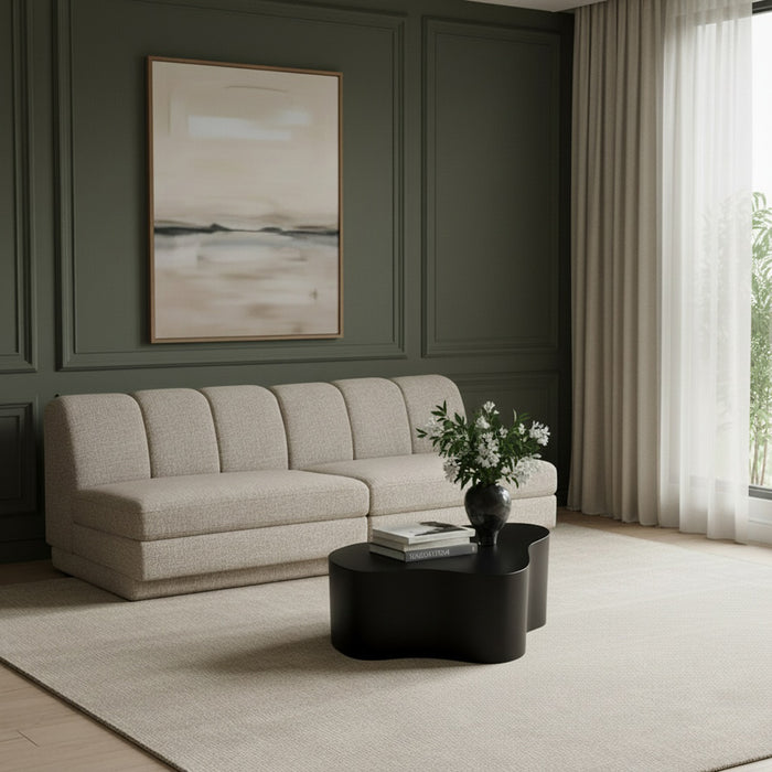 Meridian Furniture - Modari 80" Fabric Upholstered 2 Piece Armless Modular Sofa - 143Beige-S2B - GreatFurnitureDeal