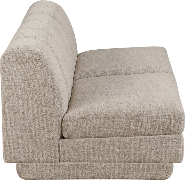 Meridian Furniture - Modari 80" Fabric Upholstered 2 Piece Armless Modular Sofa - 143Beige-S2B - GreatFurnitureDeal