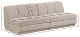 Meridian Furniture - Modari 80" Fabric Upholstered 2 Piece Armless Modular Sofa - 143Beige-S2B - GreatFurnitureDeal
