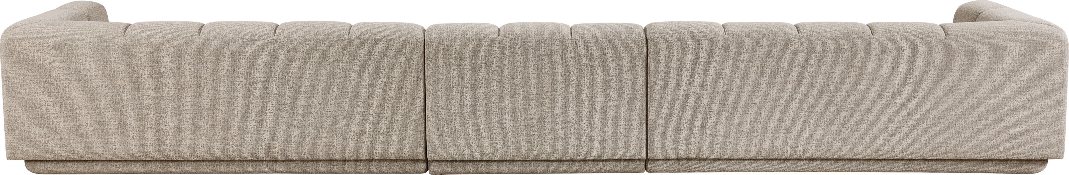 Meridian Furniture - Modari 193.5" Fabric Upholstered 3 Piece Modular Sofa - 143Beige-S3A - GreatFurnitureDeal
