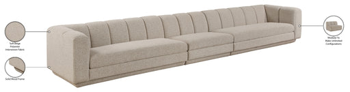 Meridian Furniture - Modari 193.5" Fabric Upholstered 3 Piece Modular Sofa - 143Beige-S3A - GreatFurnitureDeal