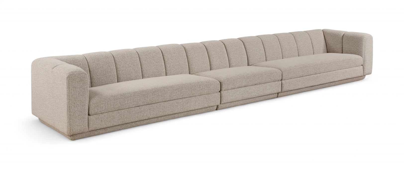 Meridian Furniture - Modari 193.5" Fabric Upholstered 3 Piece Modular Sofa - 143Beige-S3A - GreatFurnitureDeal
