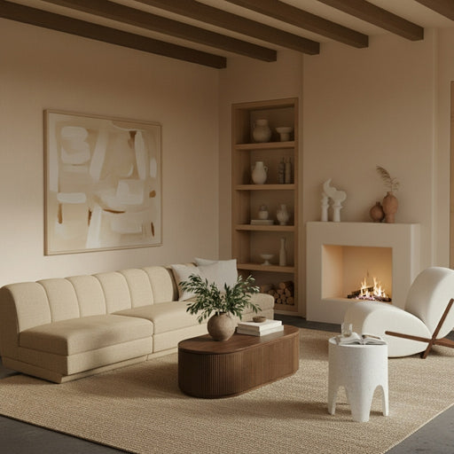 Meridian Furniture - Modari 120" Fabric Upholstered 3 Piece Armless Modular Sofa - 143Beige-S3B - GreatFurnitureDeal