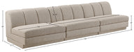 Meridian Furniture - Modari 120" Fabric Upholstered 3 Piece Armless Modular Sofa - 143Beige-S3B - GreatFurnitureDeal