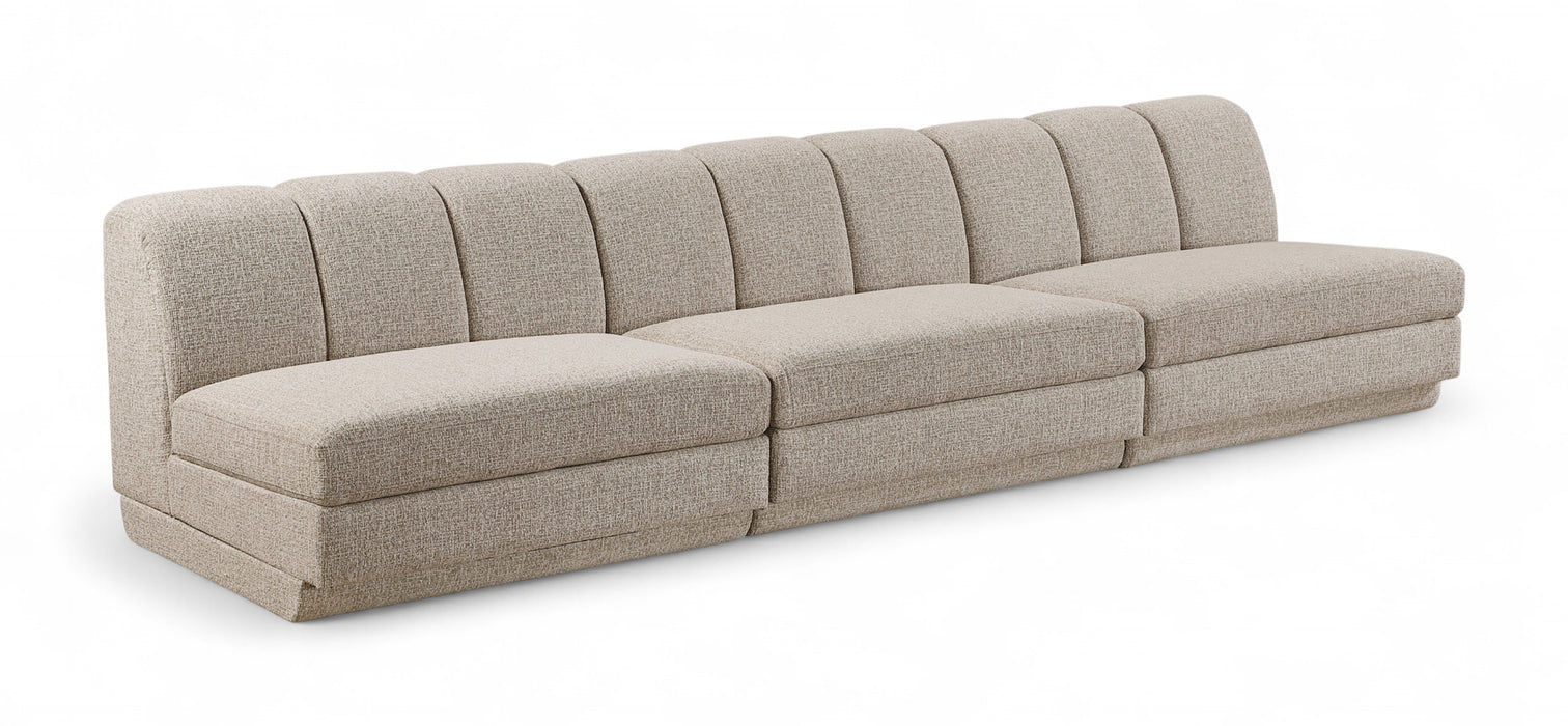 Meridian Furniture - Modari 120" Fabric Upholstered 3 Piece Armless Modular Sofa - 143Beige-S3B - GreatFurnitureDeal
