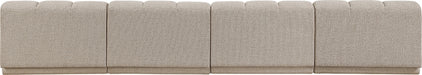 Meridian Furniture - Modari 160" Fabric Upholstered 4 Piece Armless Modular Sofa - 143Beige-S4B - GreatFurnitureDeal