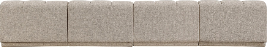 Meridian Furniture - Modari 160" Fabric Upholstered 4 Piece Armless Modular Sofa - 143Beige-S4B - GreatFurnitureDeal