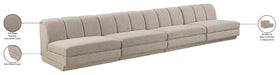 Meridian Furniture - Modari 160" Fabric Upholstered 4 Piece Armless Modular Sofa - 143Beige-S4B - GreatFurnitureDeal