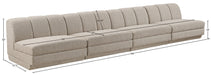 Meridian Furniture - Modari 160" Fabric Upholstered 4 Piece Armless Modular Sofa - 143Beige-S4B - GreatFurnitureDeal