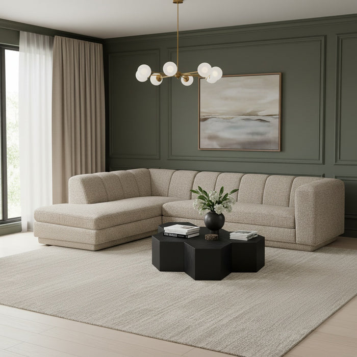 Meridian Furniture - Modari 114.25" Fabric Upholstered 2 Piece Modular Sectional - 143Beige-Sec2A - GreatFurnitureDeal