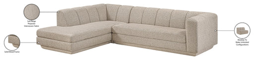 Meridian Furniture - Modari 114.25" Fabric Upholstered 2 Piece Modular Sectional - 143Beige-Sec2A - GreatFurnitureDeal