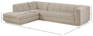 Meridian Furniture - Modari 114.25" Fabric Upholstered 2 Piece Modular Sectional - 143Beige-Sec2A - GreatFurnitureDeal