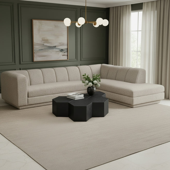 Meridian Furniture - Modari 114.25" Fabric Upholstered 2 Piece Modular Sectional - 143Beige-Sec2B - GreatFurnitureDeal