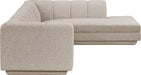 Meridian Furniture - Modari 114.25" Fabric Upholstered 2 Piece Modular Sectional - 143Beige-Sec2B - GreatFurnitureDeal