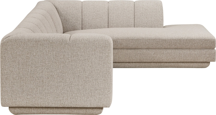Meridian Furniture - Modari 114.25" Fabric Upholstered 2 Piece Modular Sectional - 143Beige-Sec2B - GreatFurnitureDeal