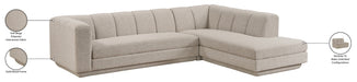 Meridian Furniture - Modari 114.25" Fabric Upholstered 2 Piece Modular Sectional - 143Beige-Sec2B - GreatFurnitureDeal