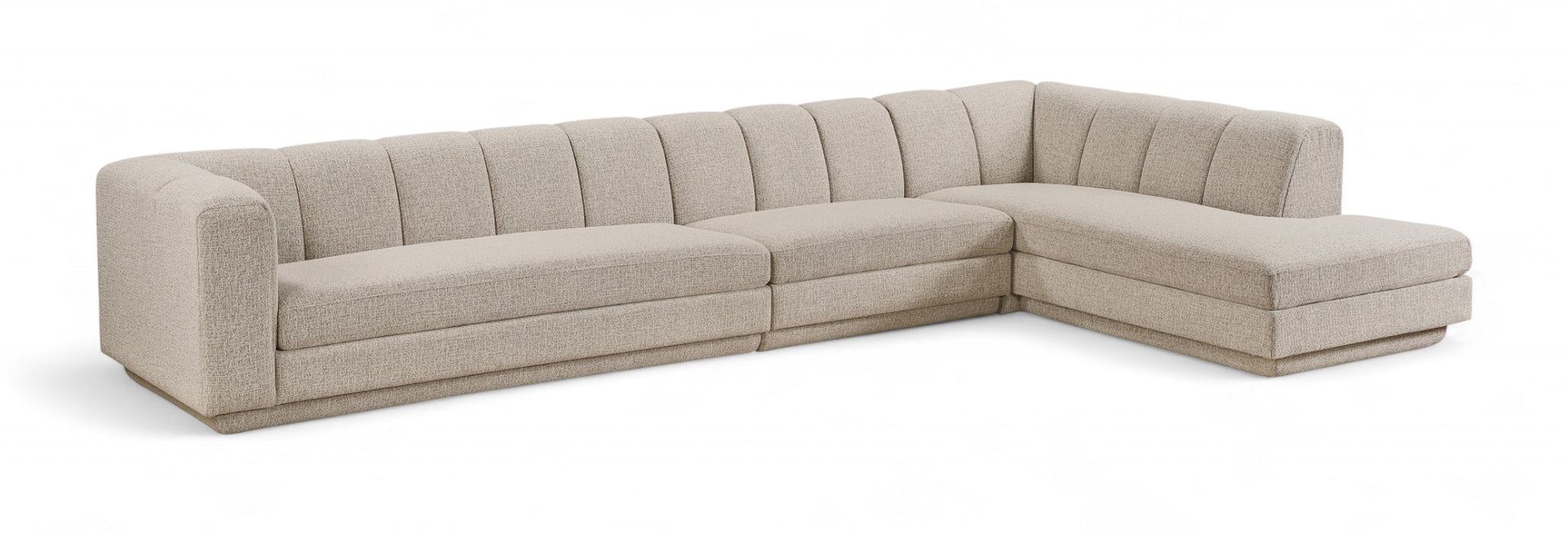 Meridian Furniture - Modari 154.25" Fabric Upholstered 3 Piece Modular Sectional - 143Beige-Sec3A - GreatFurnitureDeal