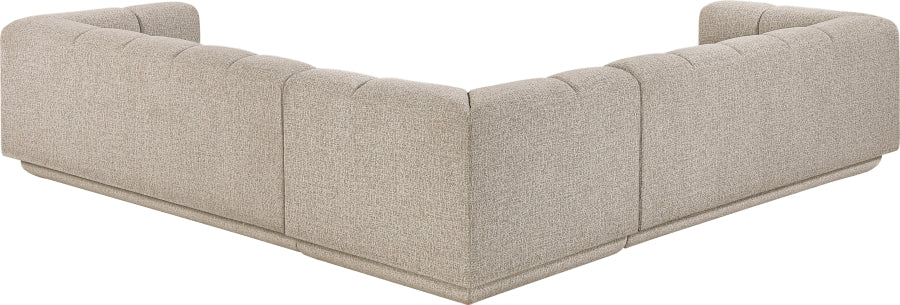 Meridian Furniture - Modari 114.25" Fabric Upholstered 3 Piece Modular Sectional - 143Beige-Sec3B - GreatFurnitureDeal