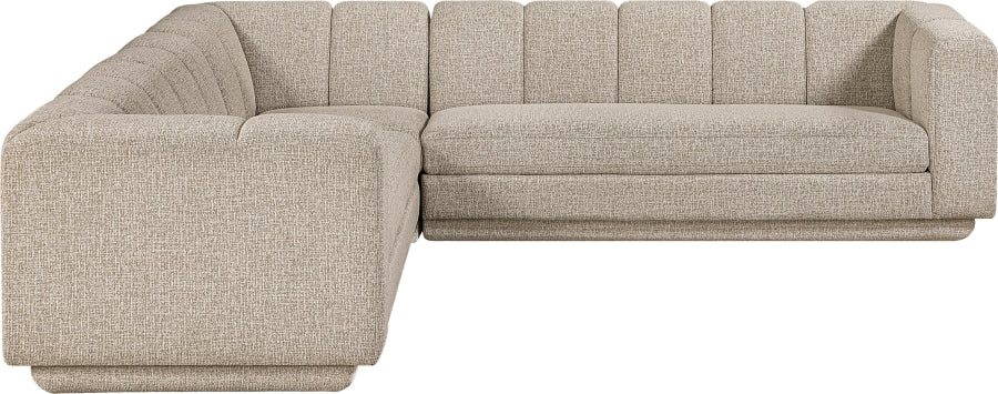 Meridian Furniture - Modari 114.25" Fabric Upholstered 3 Piece Modular Sectional - 143Beige-Sec3B - GreatFurnitureDeal