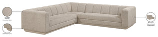 Meridian Furniture - Modari 114.25" Fabric Upholstered 3 Piece Modular Sectional - 143Beige-Sec3B - GreatFurnitureDeal