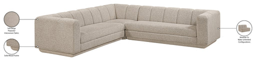 Meridian Furniture - Modari 114.25" Fabric Upholstered 3 Piece Modular Sectional - 143Beige-Sec3B - GreatFurnitureDeal