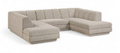 Meridian Furniture - Modari 115" Fabric Upholstered 3 Piece Modular Sectional - 143Beige-Sec3C - GreatFurnitureDeal