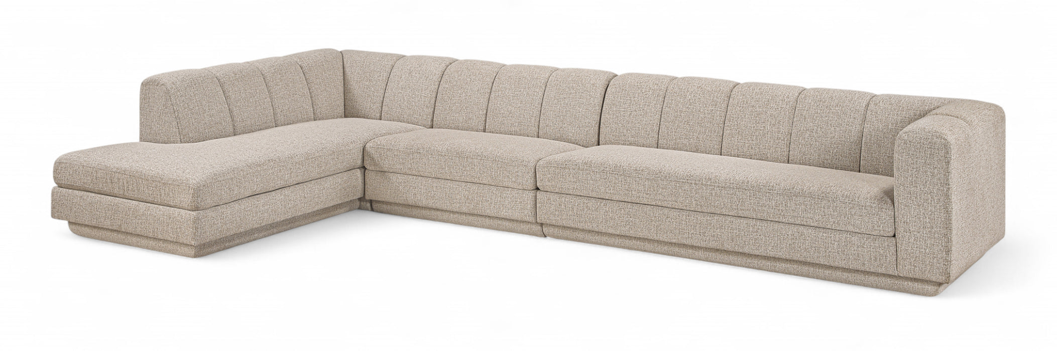 Meridian Furniture - Modari 154.25" Fabric Upholstered 3 Piece Modular Sectional - 143Beige-Sec3D - GreatFurnitureDeal