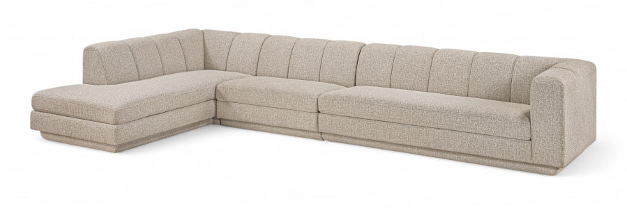 Meridian Furniture - Modari 154.25" Fabric Upholstered 3 Piece Modular Sectional - 143Beige-Sec3D - GreatFurnitureDeal