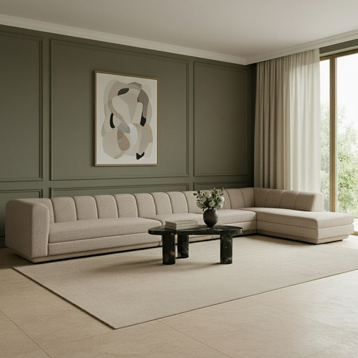 Meridian Furniture - Modari 194.25" Fabric Upholstered 4 Piece Modular Sectional - 143Beige-Sec4A - GreatFurnitureDeal