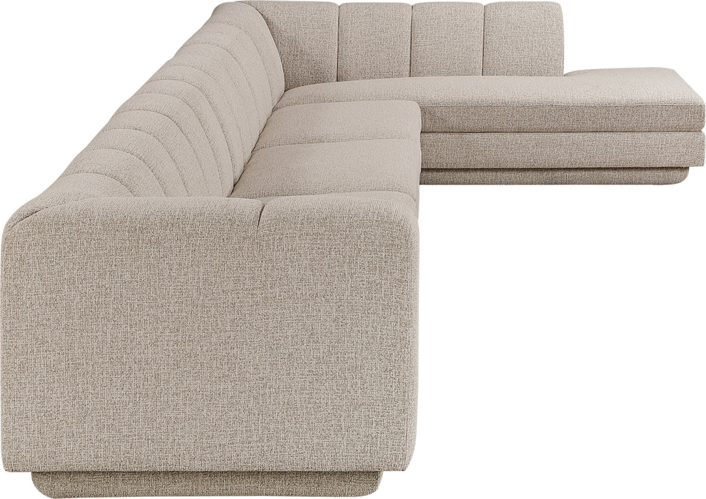 Meridian Furniture - Modari 194.25" Fabric Upholstered 4 Piece Modular Sectional - 143Beige-Sec4A - GreatFurnitureDeal