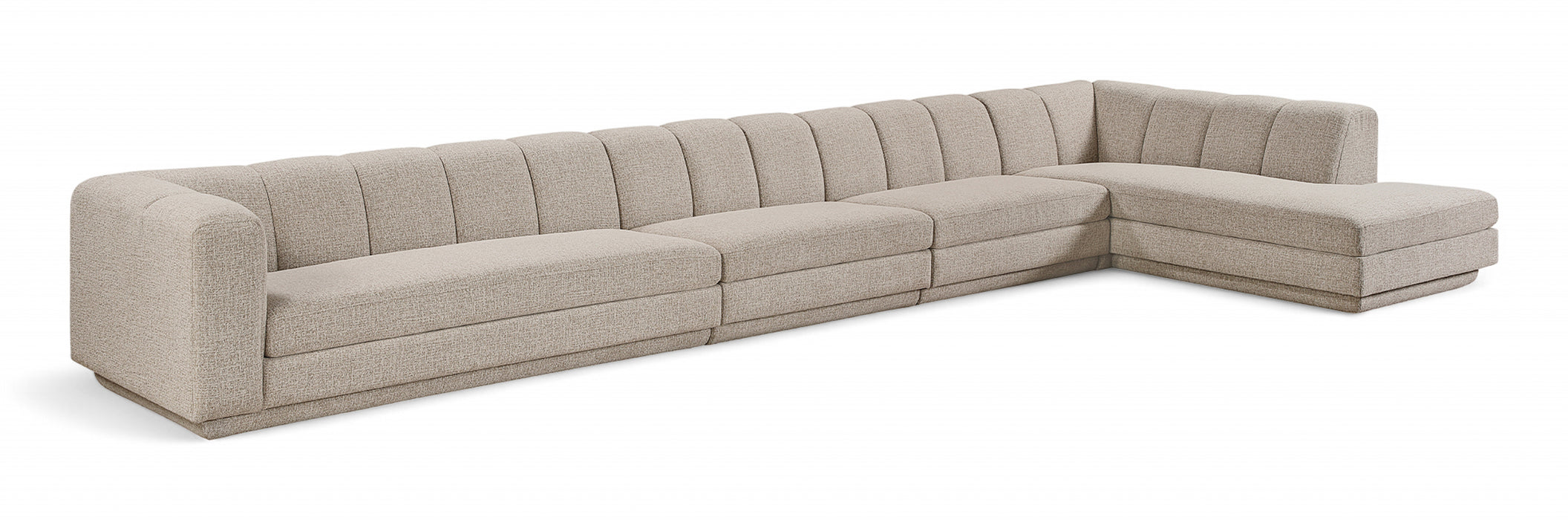 Meridian Furniture - Modari 194.25" Fabric Upholstered 4 Piece Modular Sectional - 143Beige-Sec4A - GreatFurnitureDeal