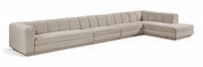 Meridian Furniture - Modari 194.25" Fabric Upholstered 4 Piece Modular Sectional - 143Beige-Sec4A - GreatFurnitureDeal