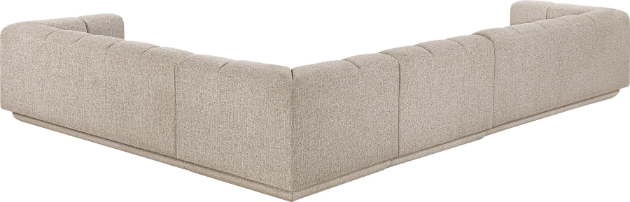 Meridian Furniture - Modari 114.25" Fabric Upholstered 4 Piece Modular Sectional - 143Beige-Sec4B - GreatFurnitureDeal