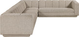 Meridian Furniture - Modari 114.25" Fabric Upholstered 4 Piece Modular Sectional - 143Beige-Sec4B - GreatFurnitureDeal