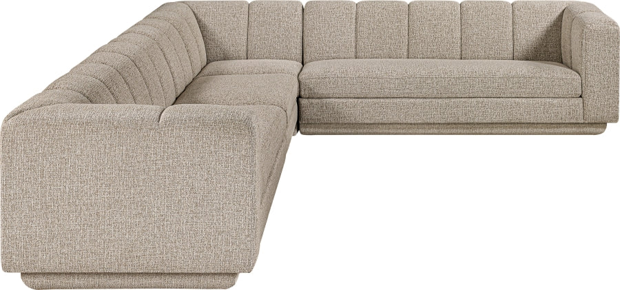 Meridian Furniture - Modari 114.25" Fabric Upholstered 4 Piece Modular Sectional - 143Beige-Sec4B - GreatFurnitureDeal