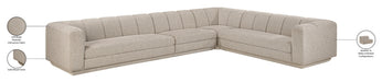 Meridian Furniture - Modari 114.25" Fabric Upholstered 4 Piece Modular Sectional - 143Beige-Sec4B - GreatFurnitureDeal