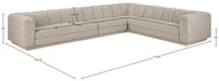 Meridian Furniture - Modari 114.25" Fabric Upholstered 4 Piece Modular Sectional - 143Beige-Sec4B - GreatFurnitureDeal