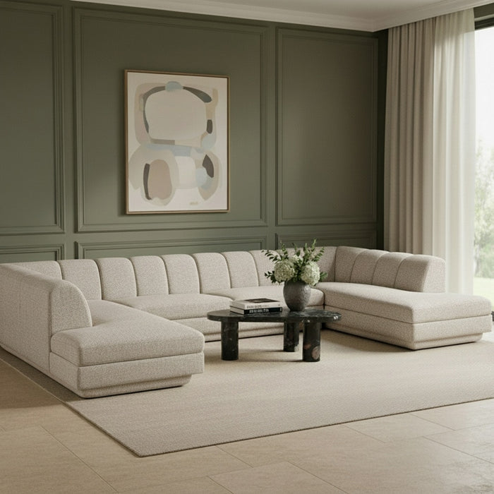 Meridian Furniture - Modari 155" Fabric Upholstered 4 Piece Modular Sectional - 143Beige-Sec4C - GreatFurnitureDeal