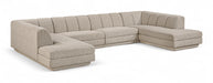 Meridian Furniture - Modari 155" Fabric Upholstered 4 Piece Modular Sectional - 143Beige-Sec4C - GreatFurnitureDeal