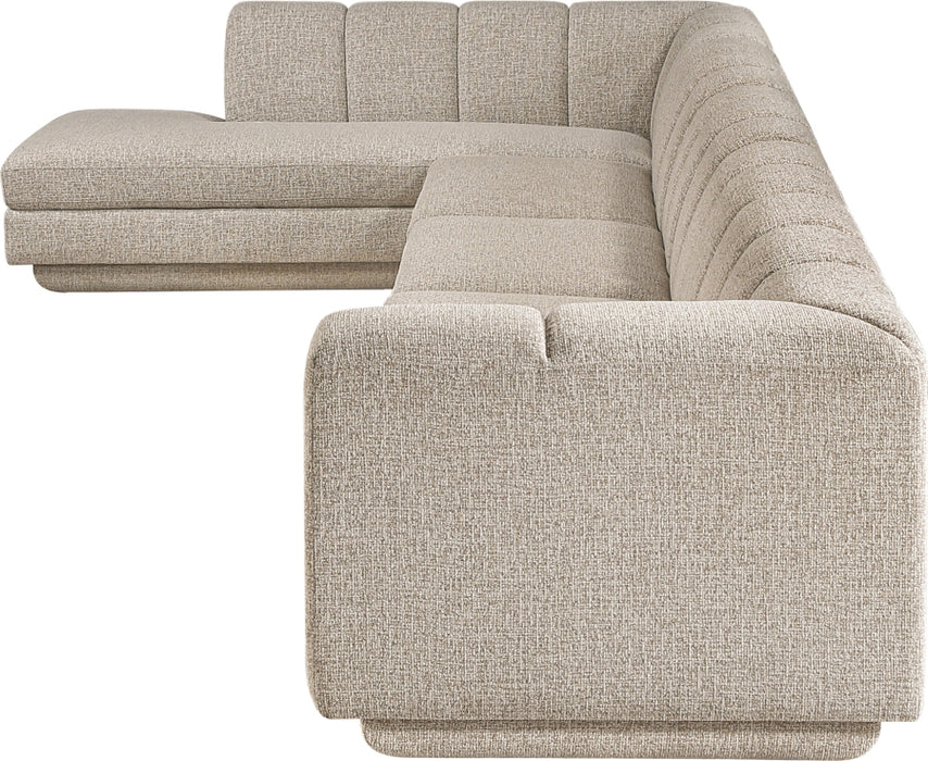 Meridian Furniture - Modari 194.25" Fabric Upholstered 4 Piece Modular Sectional - 143Beige-Sec4D - GreatFurnitureDeal