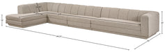 Meridian Furniture - Modari 194.25" Fabric Upholstered 4 Piece Modular Sectional - 143Beige-Sec4D - GreatFurnitureDeal