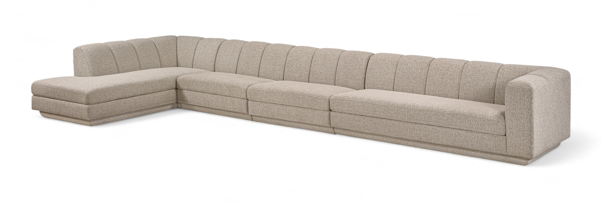 Meridian Furniture - Modari 194.25" Fabric Upholstered 4 Piece Modular Sectional - 143Beige-Sec4D - GreatFurnitureDeal