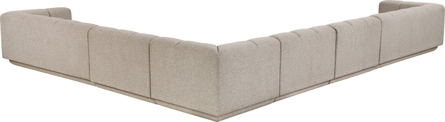 Meridian Furniture - Quinn 133" Chenille Fabric Upholstered 8 Piece Modular Sectional - 143Beige-Sec6A - GreatFurnitureDeal