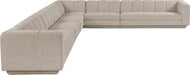 Meridian Furniture - Quinn 133" Chenille Fabric Upholstered 8 Piece Modular Sectional - 143Beige-Sec6A - GreatFurnitureDeal