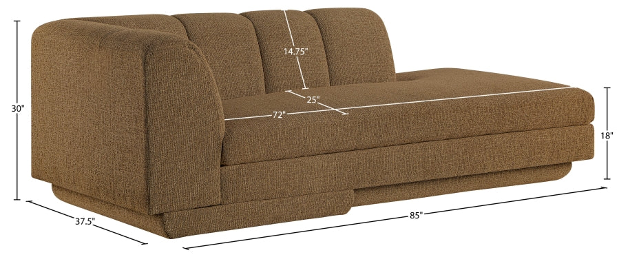 Meridian Furniture - Modari Fabric Upholstered Chaise Lounge - 143Brown-LC - GreatFurnitureDeal