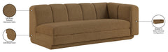Meridian Furniture - Modari 76.75" Fabric Upholstered Sofa - 143Brown-RAS - GreatFurnitureDeal