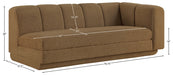 Meridian Furniture - Modari 76.75" Fabric Upholstered Sofa - 143Brown-RAS - GreatFurnitureDeal