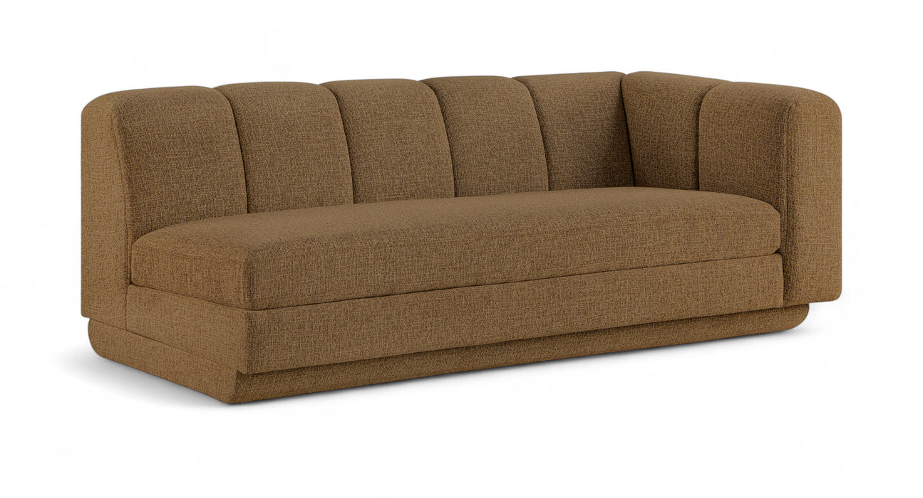 Meridian Furniture - Modari 76.75" Fabric Upholstered Sofa - 143Brown-RAS - GreatFurnitureDeal