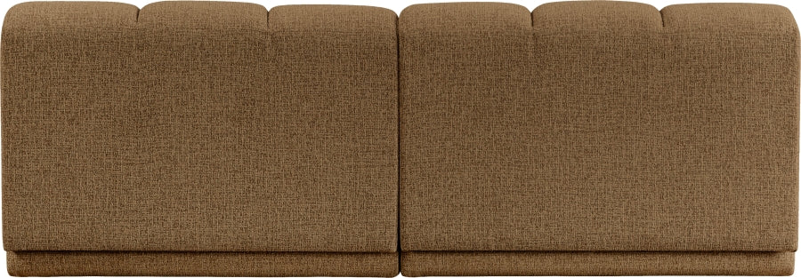 Meridian Furniture - Modari 80" Fabric Upholstered 2 Piece Armless Modular Sofa - 143Brown-S2B - GreatFurnitureDeal