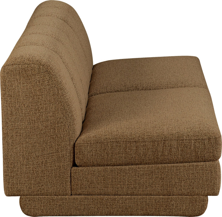Meridian Furniture - Modari 80" Fabric Upholstered 2 Piece Armless Modular Sofa - 143Brown-S2B - GreatFurnitureDeal